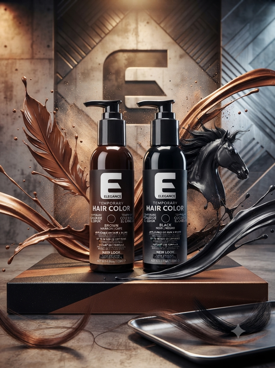 Elegance Temporary Hair Color in Braun und Schwarz