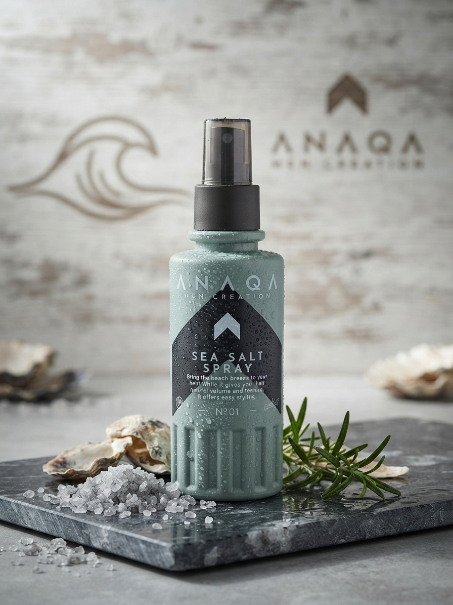 Anaqa Sea Salt Spray in einer maritimen Produktinszenierung